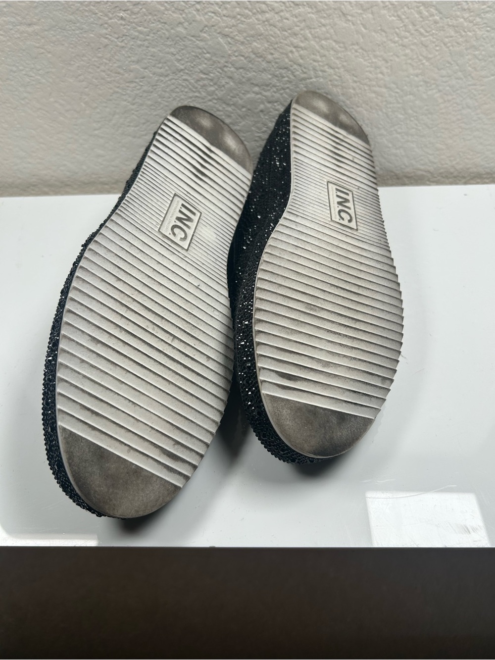 INC Black Crystal-Embellished Slip-On Loafers - Picture 5 of 5